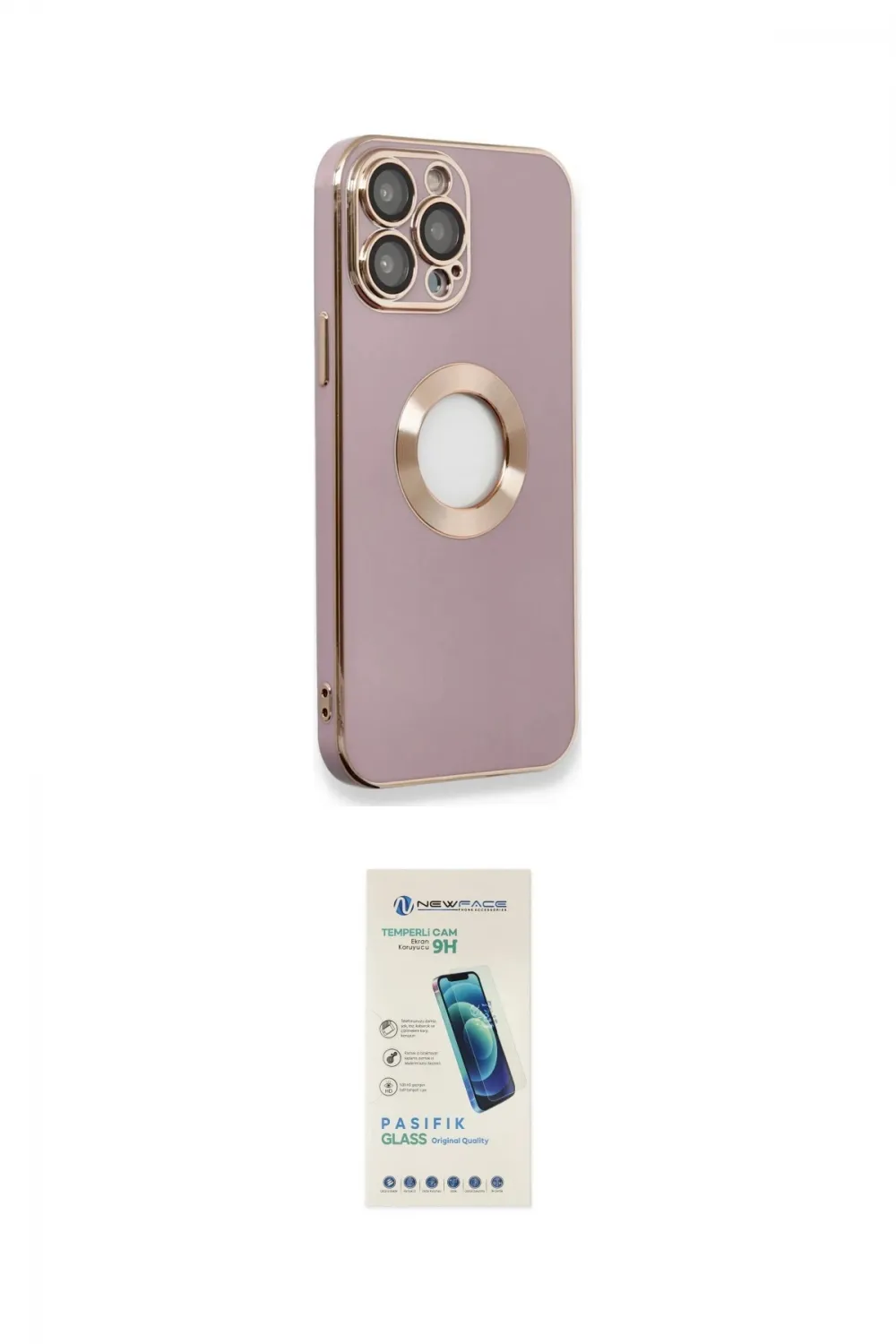 ieg™ iPhone 13 Pro Max Kılıf İz Form Serisi - Şeffaf Pasifik Cam Ekran Koruyucu