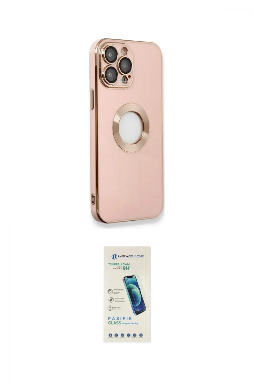 ieg™ iPhone 13 Pro Max Kılıf İz Form Serisi - Şeffaf Pasifik Cam Ekran Koruyucu
