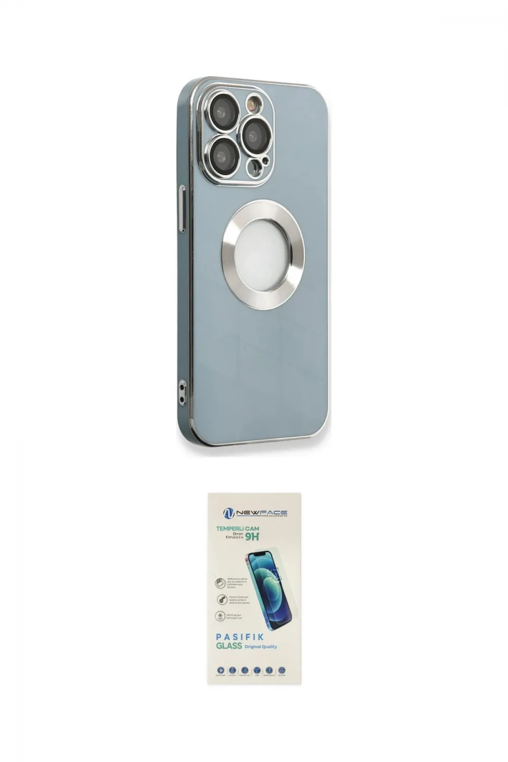 ieg™ iPhone 13 Pro Max Kılıf İz Form Serisi - Şeffaf Pasifik Cam Ekran Koruyucu