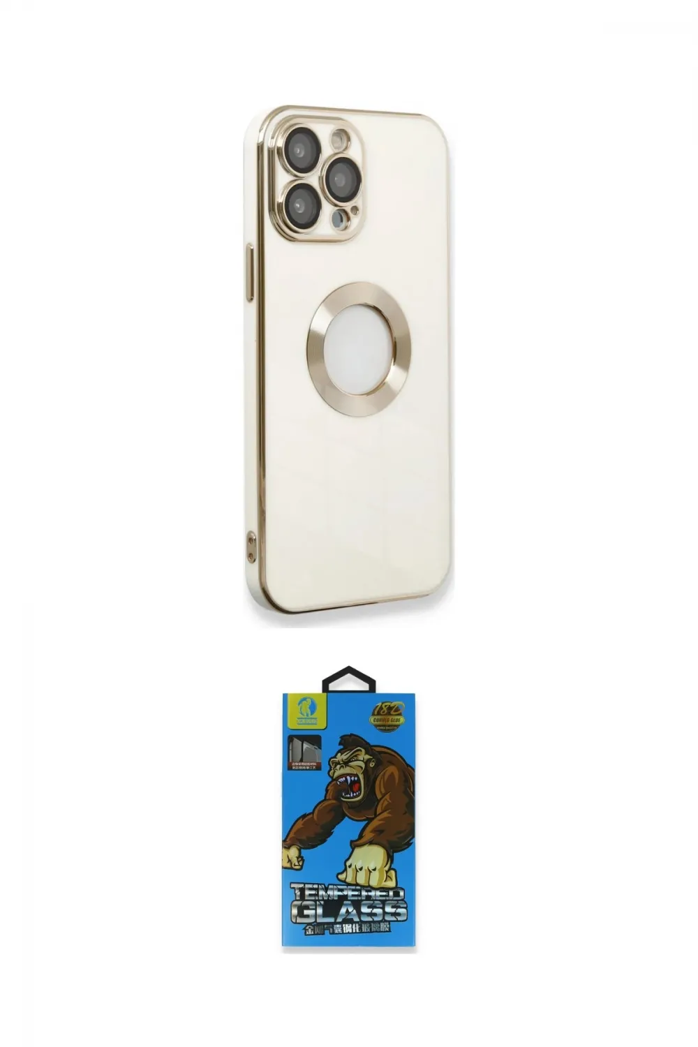 ieg™ iPhone 13 Pro Max Kılıf İz Form Serisi - Siyah 18D Cam Ekran Koruyucu