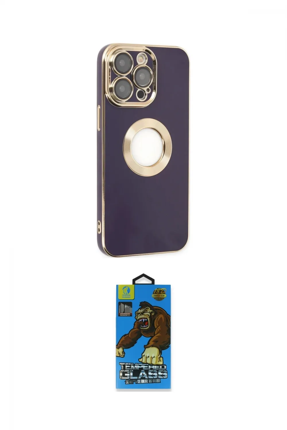 ieg™ iPhone 13 Pro Max Kılıf İz Form Serisi - Siyah 18D Cam Ekran Koruyucu
