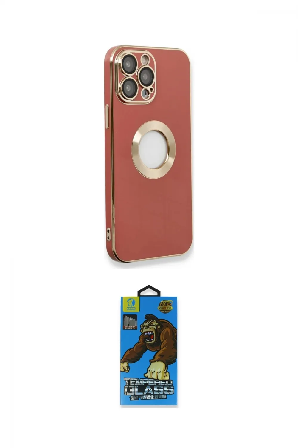 ieg™ iPhone 13 Pro Max Kılıf İz Form Serisi - Siyah 18D Cam Ekran Koruyucu