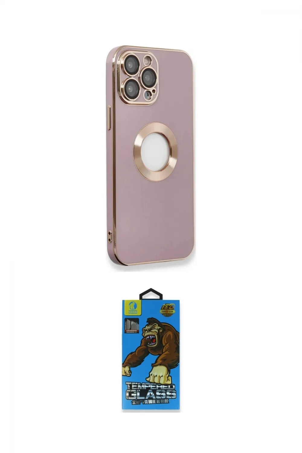 ieg™ iPhone 13 Pro Max Kılıf İz Form Serisi - Siyah 18D Cam Ekran Koruyucu