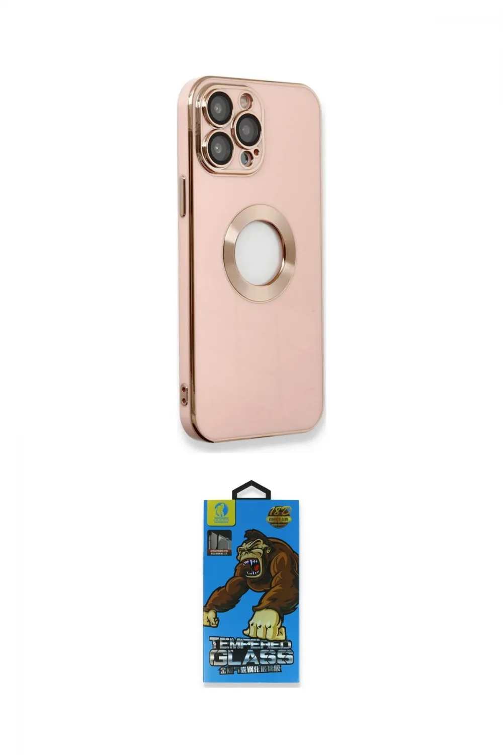 ieg™ iPhone 13 Pro Max Kılıf İz Form Serisi - Siyah 18D Cam Ekran Koruyucu
