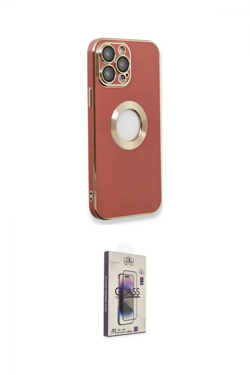 ieg™ iPhone 13 Pro Max Kılıf İz Form Serisi - Siyah Bilvis 3D Cam Ekran Koruyucu