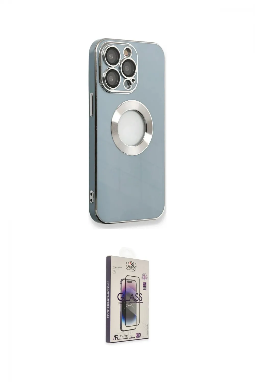 ieg™ iPhone 13 Pro Max Kılıf İz Form Serisi - Siyah Bilvis 3D Cam Ekran Koruyucu