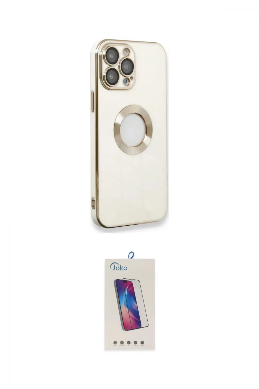 ieg™ iPhone 13 Pro Max Kılıf İz Form Serisi - Siyah Joko 5D Cam