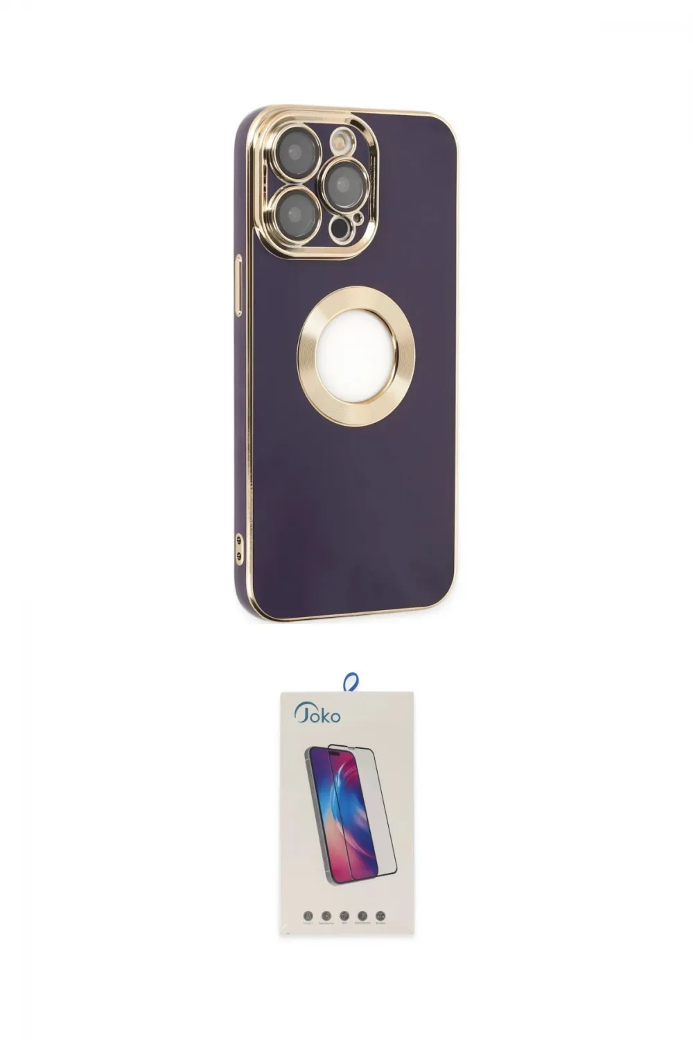 ieg™ iPhone 13 Pro Max Kılıf İz Form Serisi - Siyah Joko 5D Cam