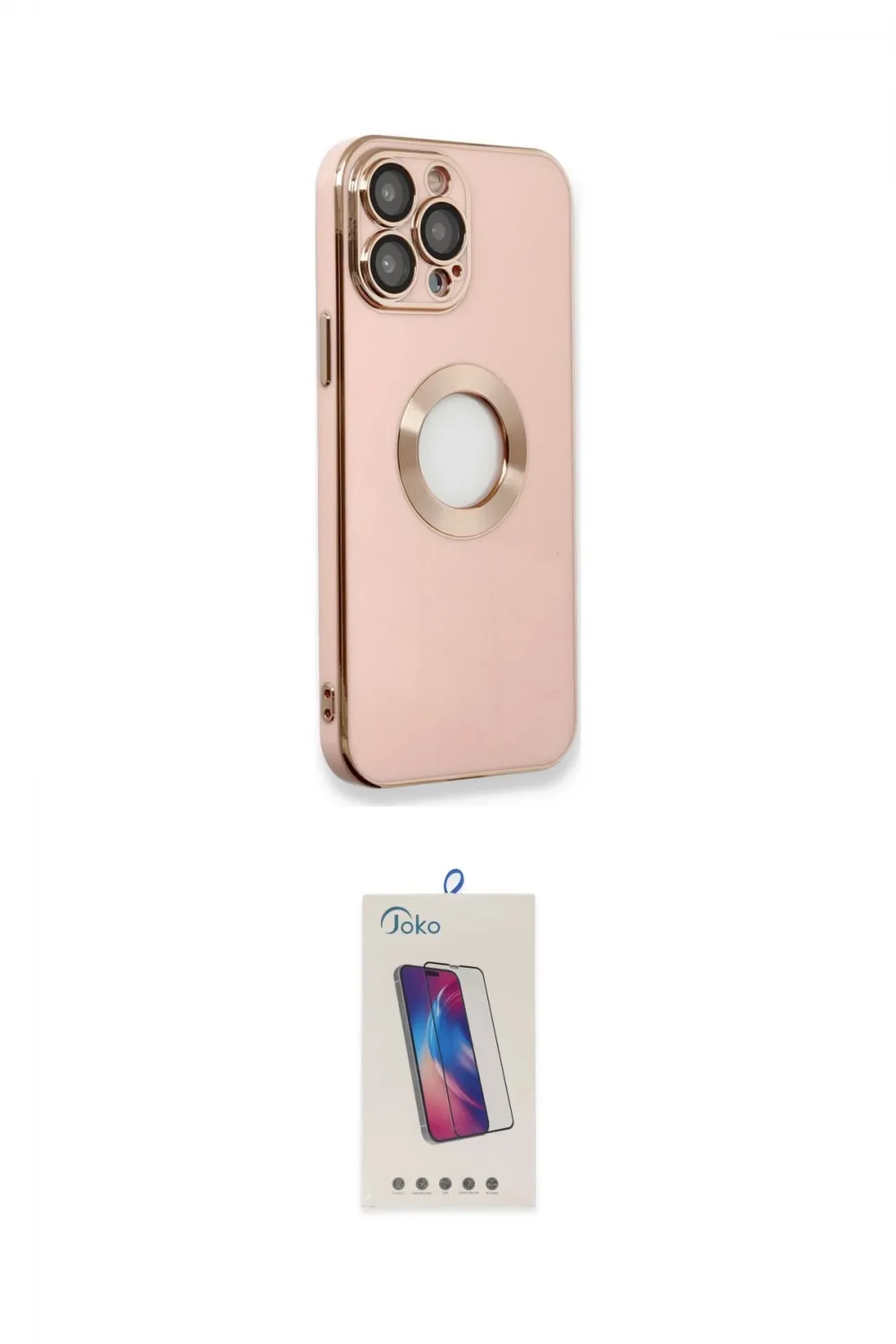 ieg™ iPhone 13 Pro Max Kılıf İz Form Serisi - Siyah Joko 5D Cam