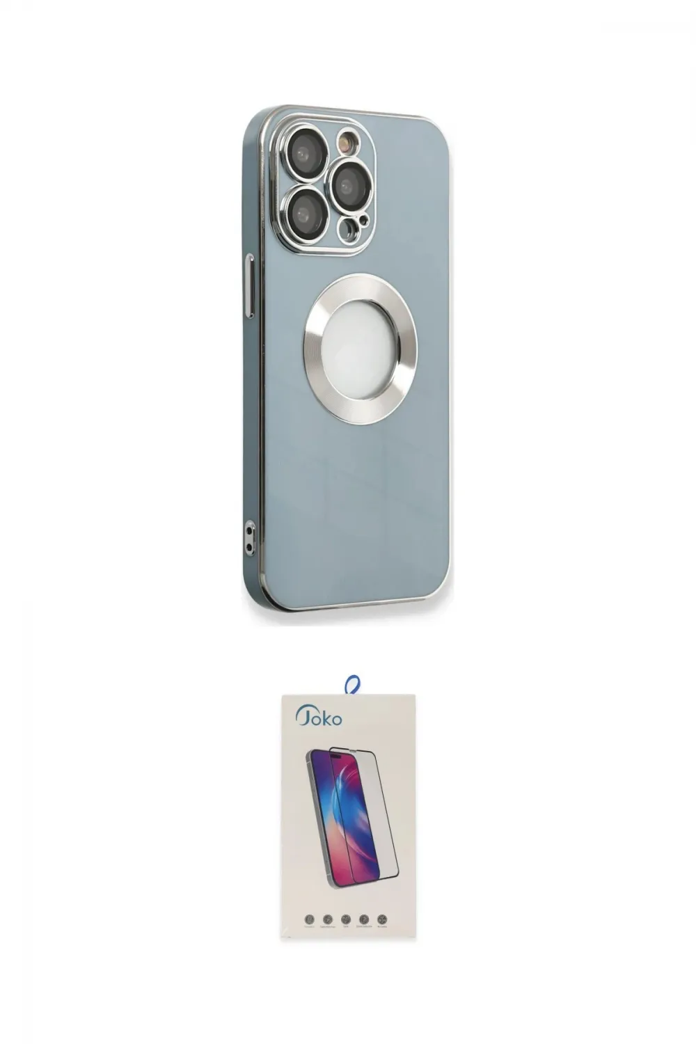 ieg™ iPhone 13 Pro Max Kılıf İz Form Serisi - Siyah Joko 5D Cam