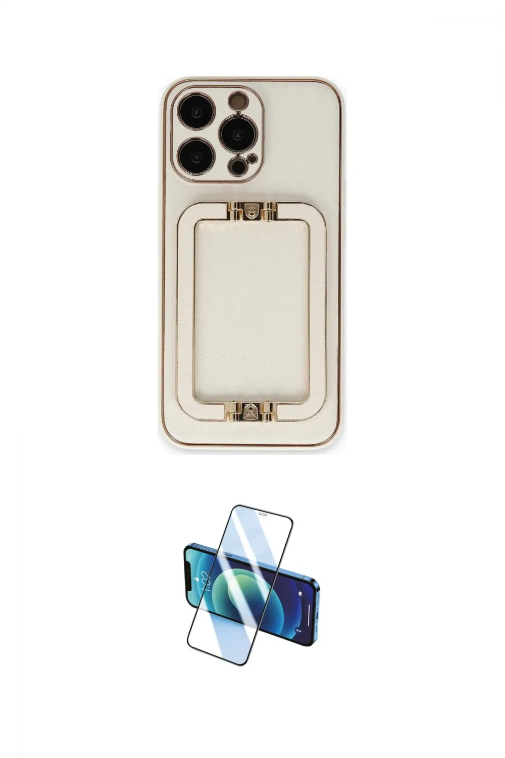 ieg™ iPhone 13 Pro Max Kılıf Kozmos Minimal Prime - Siyah 3D Antistatik Cam Ekran Koruyucu