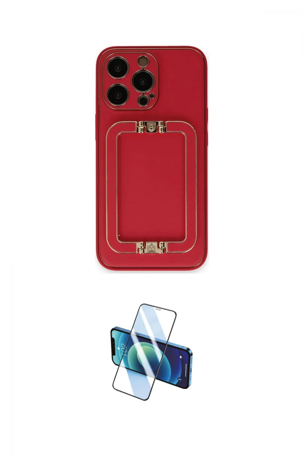 ieg™ iPhone 13 Pro Max Kılıf Kozmos Minimal Prime - Siyah 3D Antistatik Cam Ekran Koruyucu