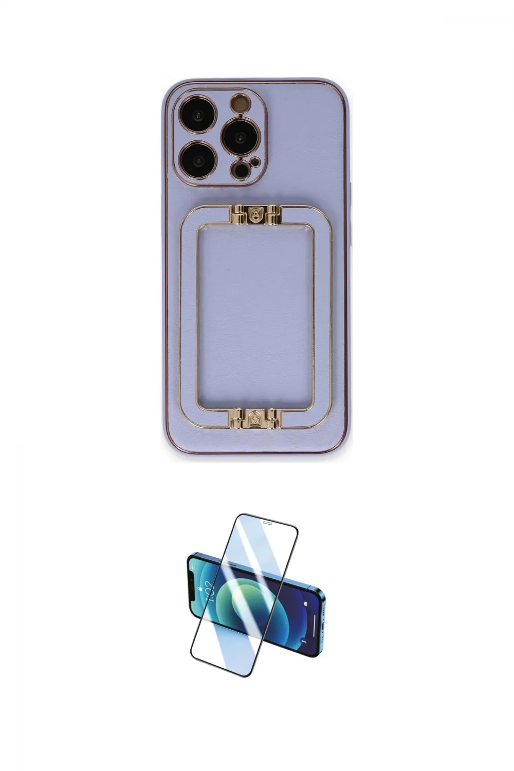ieg™ iPhone 13 Pro Max Kılıf Kozmos Minimal Prime - Siyah 3D Antistatik Cam Ekran Koruyucu