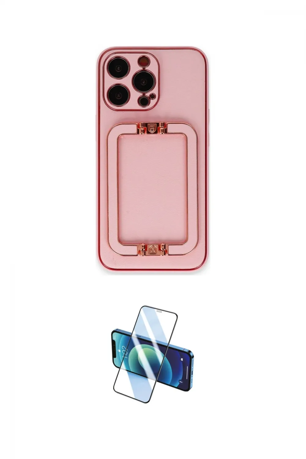 ieg™ iPhone 13 Pro Max Kılıf Kozmos Minimal Prime - Siyah 3D Antistatik Cam Ekran Koruyucu