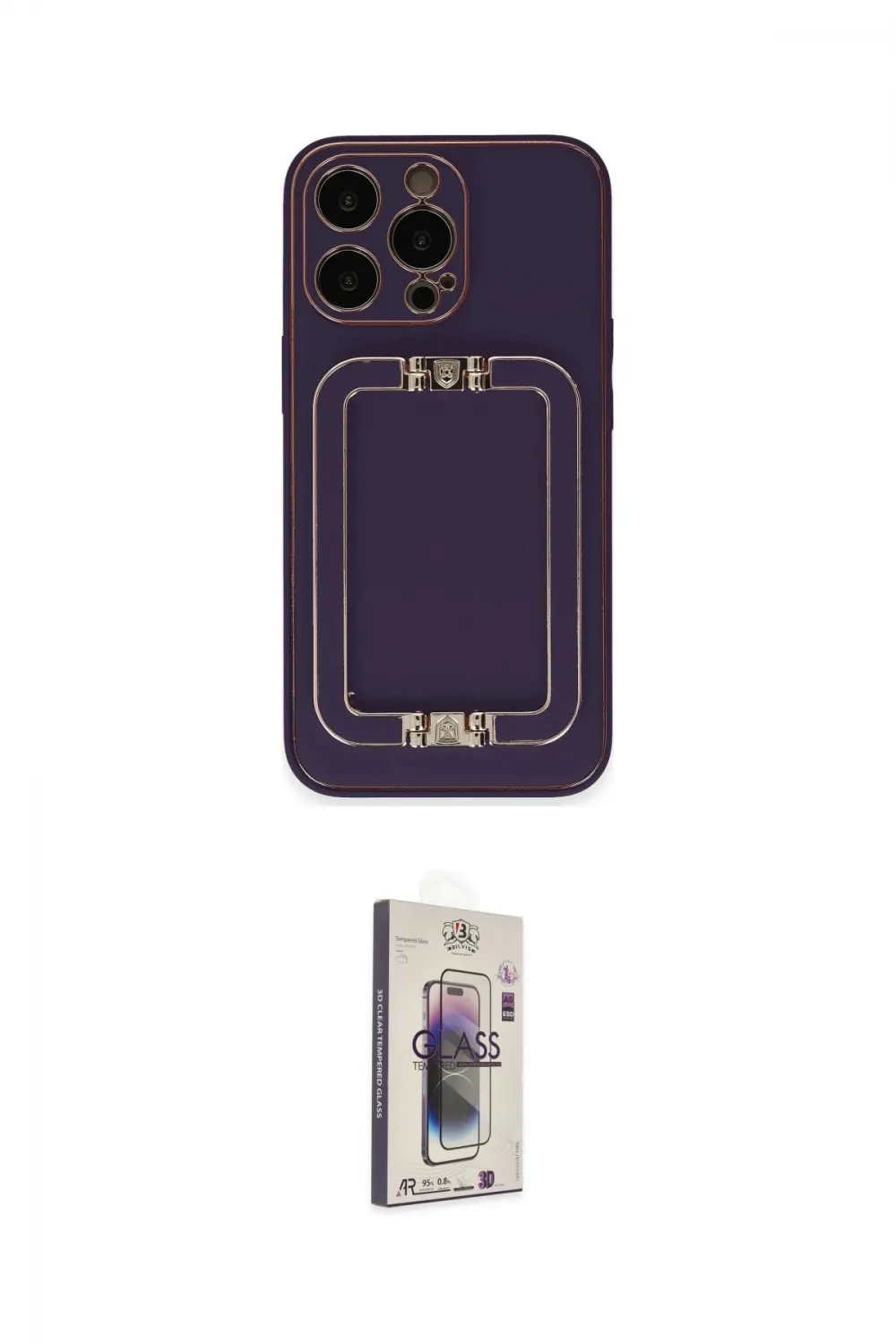 ieg™ iPhone 13 Pro Max Kılıf Kozmos Minimal Prime - Siyah Bilvis 3D Cam Ekran Koruyucu