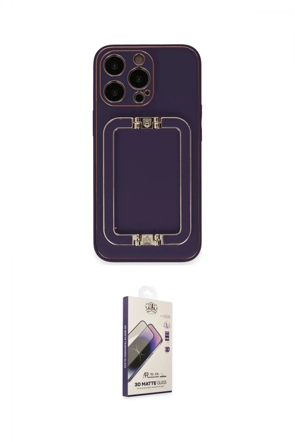 ieg™ iPhone 13 Pro Max Kılıf Kozmos Minimal Prime - Siyah Bilvis 3D Mat Cam Ekran Koruyucu