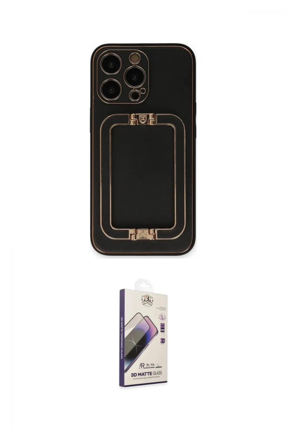 ieg™ iPhone 13 Pro Max Kılıf Kozmos Minimal Prime - Siyah Bilvis 3D Mat Cam Ekran Koruyucu