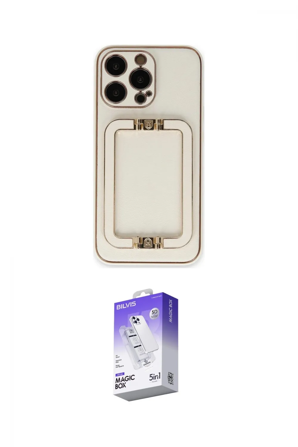 ieg™ iPhone 13 Pro Max Kılıf Kozmos Minimal Prime - Siyah Bilvis 5in1 3D Magic Cam Ekran Koruyucu