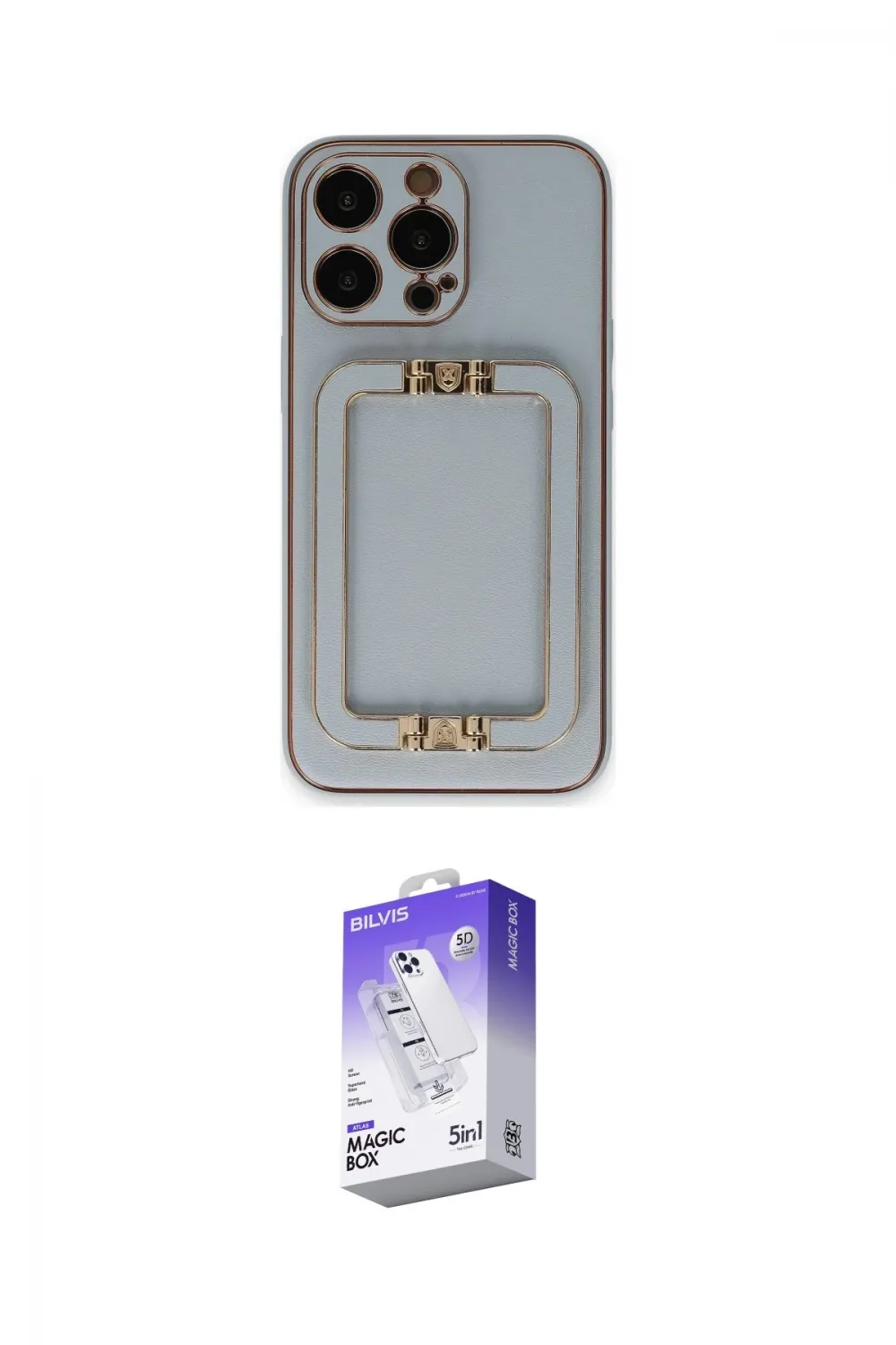 ieg™ iPhone 13 Pro Max Kılıf Kozmos Minimal Prime - Siyah Bilvis 5in1 3D Magic Cam Ekran Koruyucu