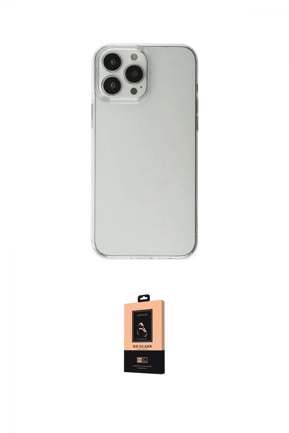 ieg™ iPhone 13 Pro Max Kılıf Kutup Doku Koleksiyonu - Şeffaf Maxco Cam Ekran Koruyucu