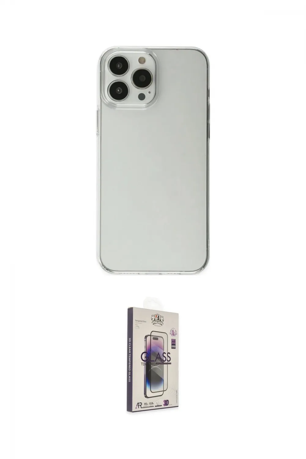 ieg™ iPhone 13 Pro Max Kılıf Kutup Doku Koleksiyonu - Siyah Bilvis 3D Cam Ekran Koruyucu