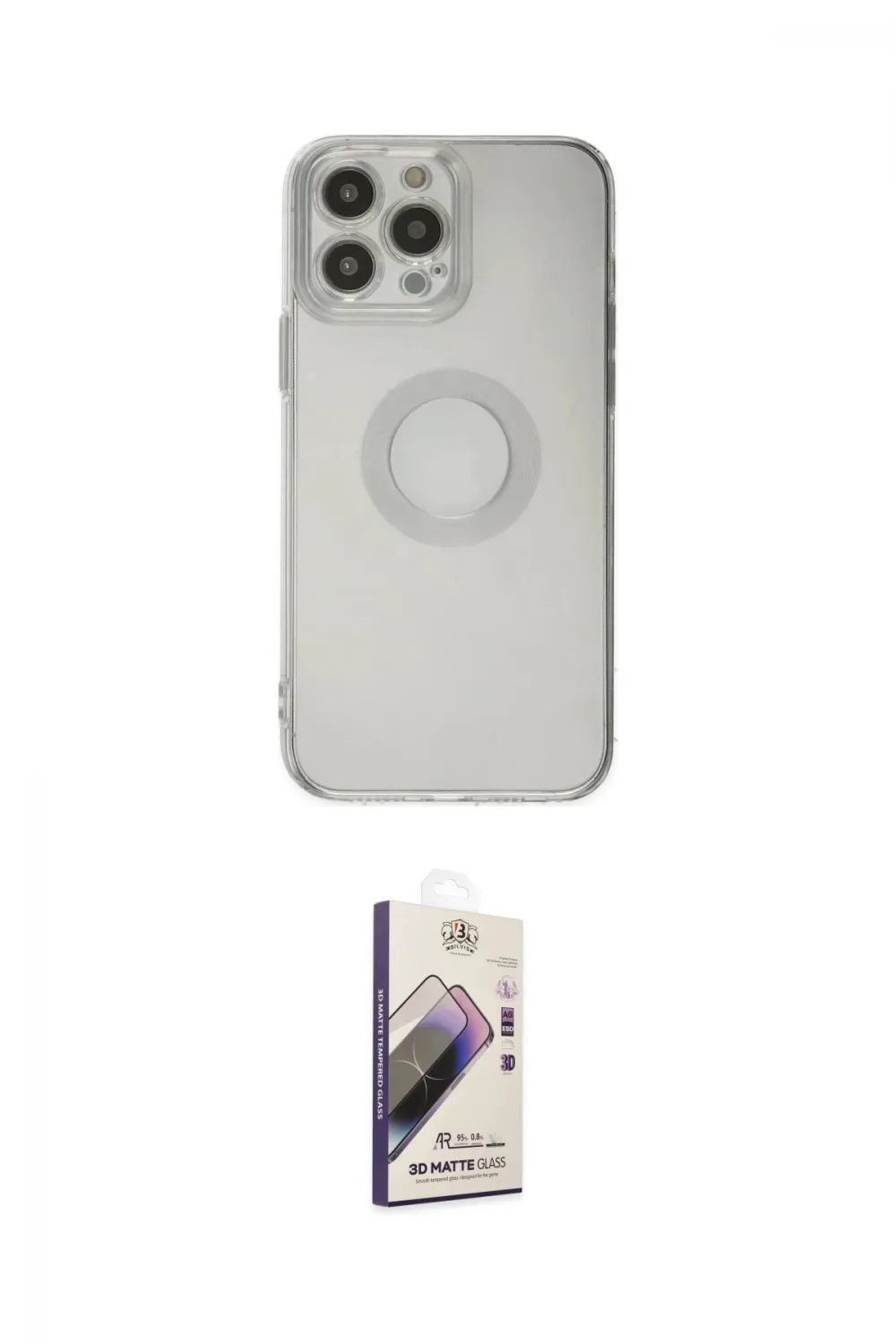 ieg™ iPhone 13 Pro Max Kılıf Kutup Klasik - Siyah Bilvis 3D Mat Cam Ekran Koruyucu