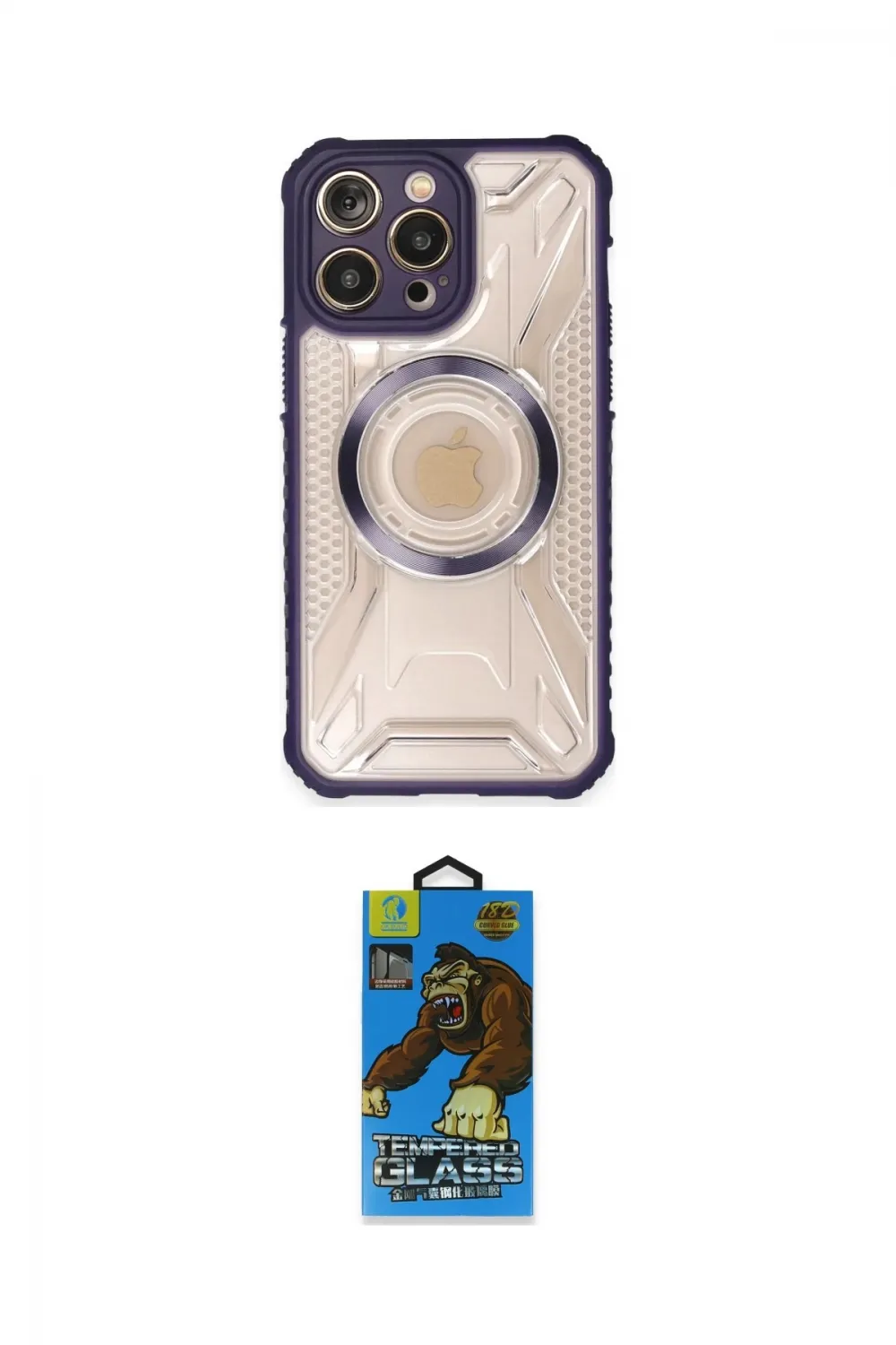 ieg™ iPhone 13 Pro Max Kılıf Kutup Modern - Siyah 18D Cam Ekran Koruyucu