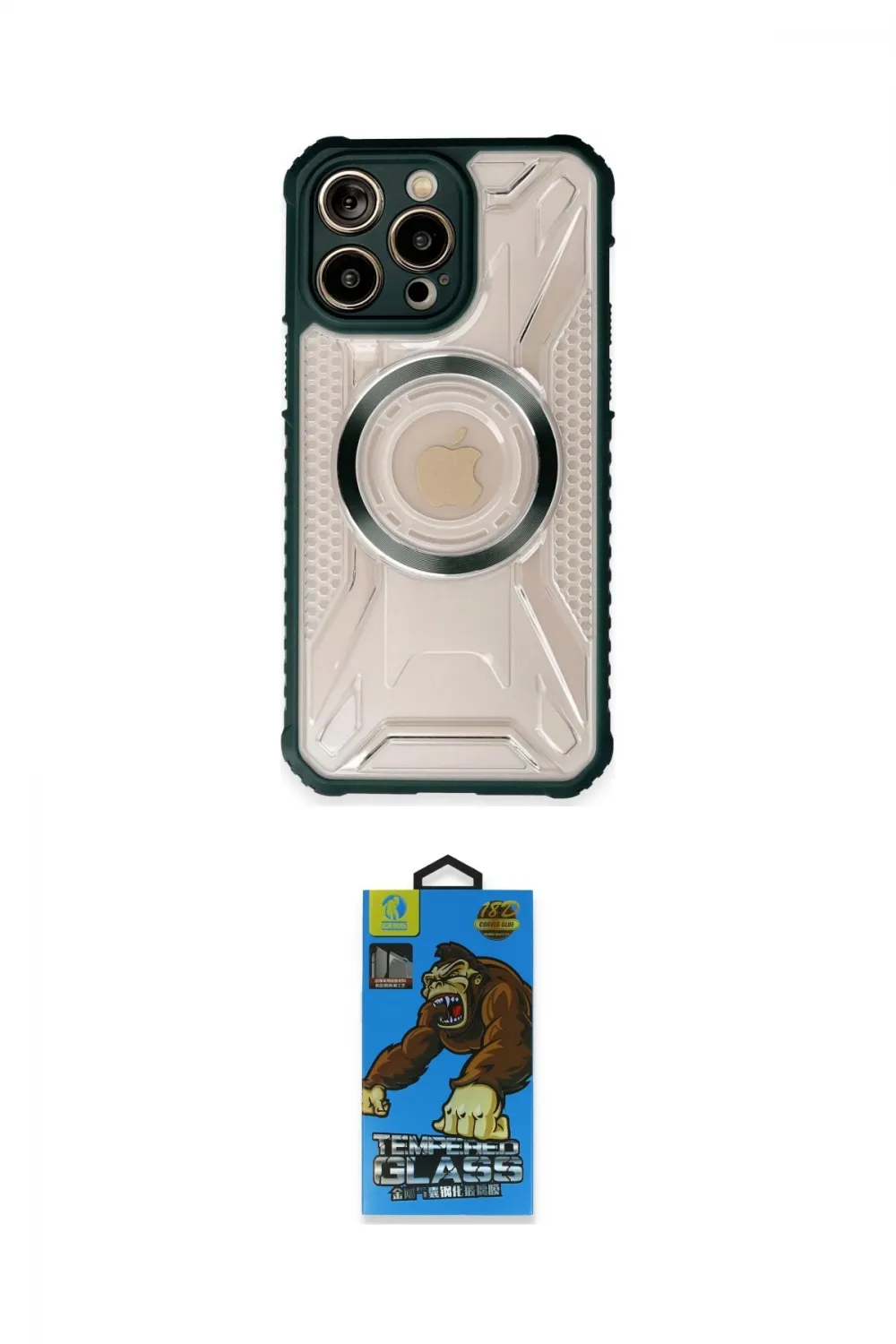 ieg™ iPhone 13 Pro Max Kılıf Kutup Modern - Siyah 18D Cam Ekran Koruyucu