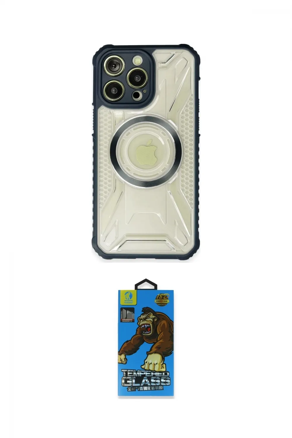 ieg™ iPhone 13 Pro Max Kılıf Kutup Modern - Siyah 18D Cam Ekran Koruyucu