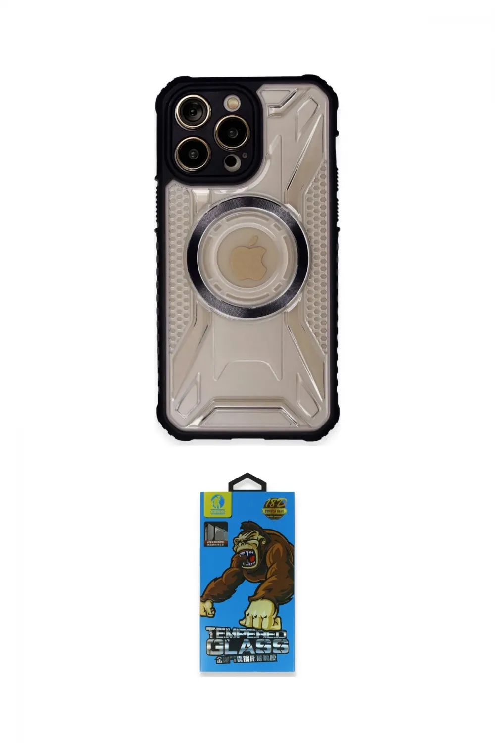 ieg™ iPhone 13 Pro Max Kılıf Kutup Modern - Siyah 18D Cam Ekran Koruyucu
