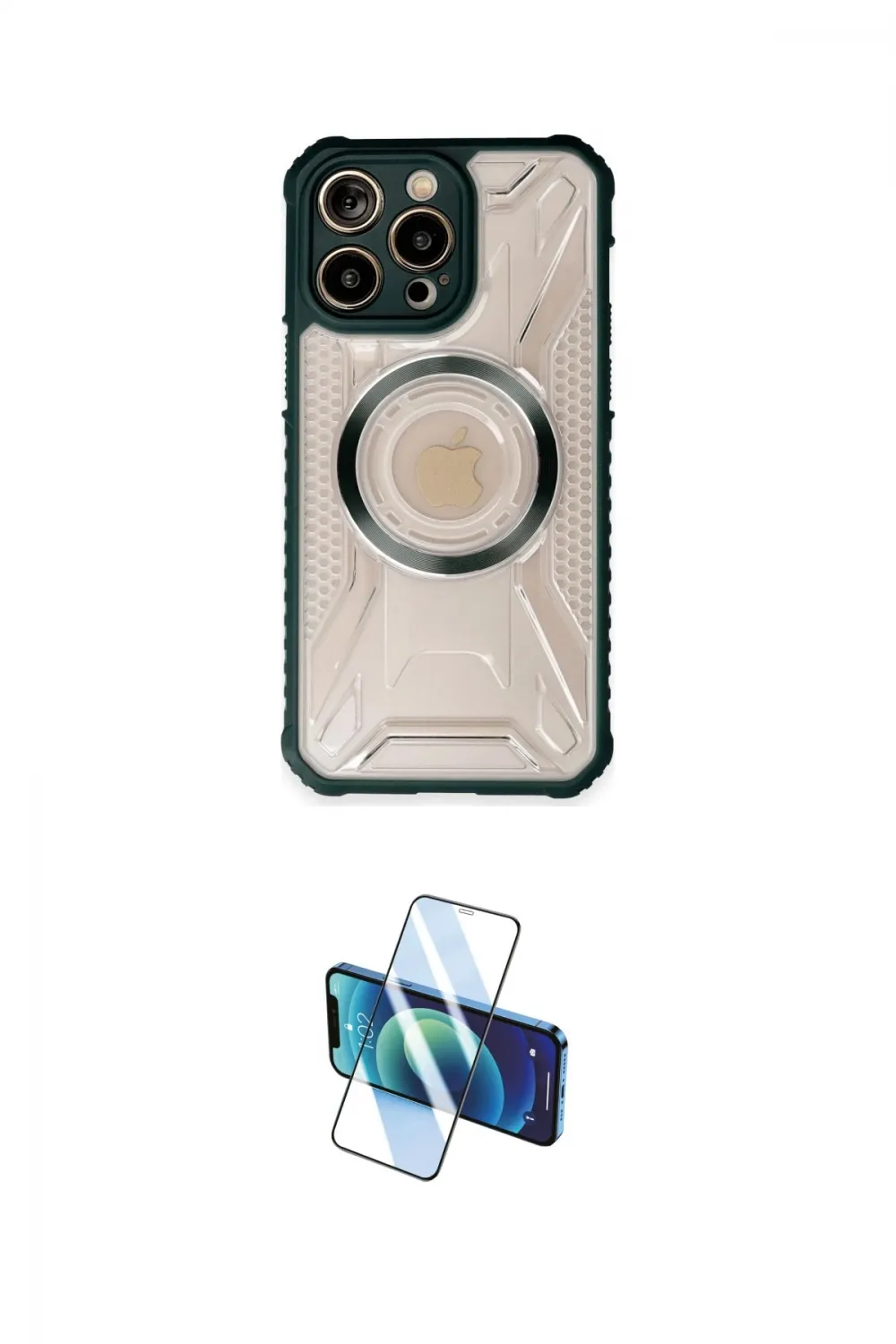 ieg™ iPhone 13 Pro Max Kılıf Kutup Modern - Siyah 3D Antistatik Cam Ekran Koruyucu