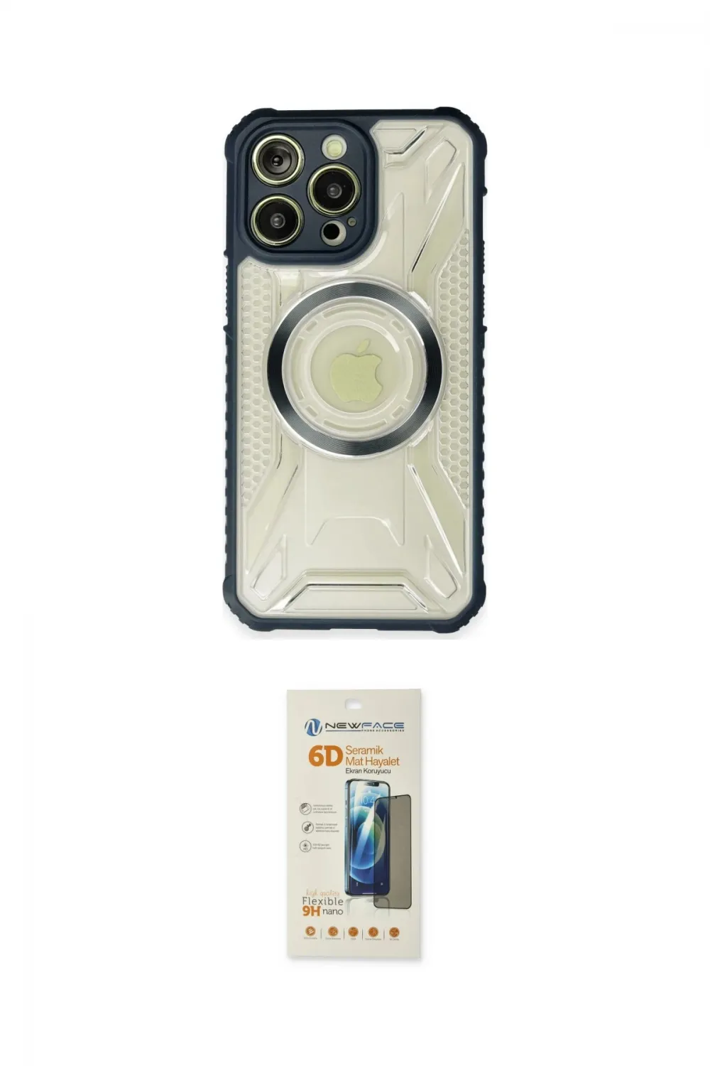 ieg™ iPhone 13 Pro Max Kılıf Kutup Modern - Siyah 6D Mat Seramik Hayalet Nano Ekran Koruyucu