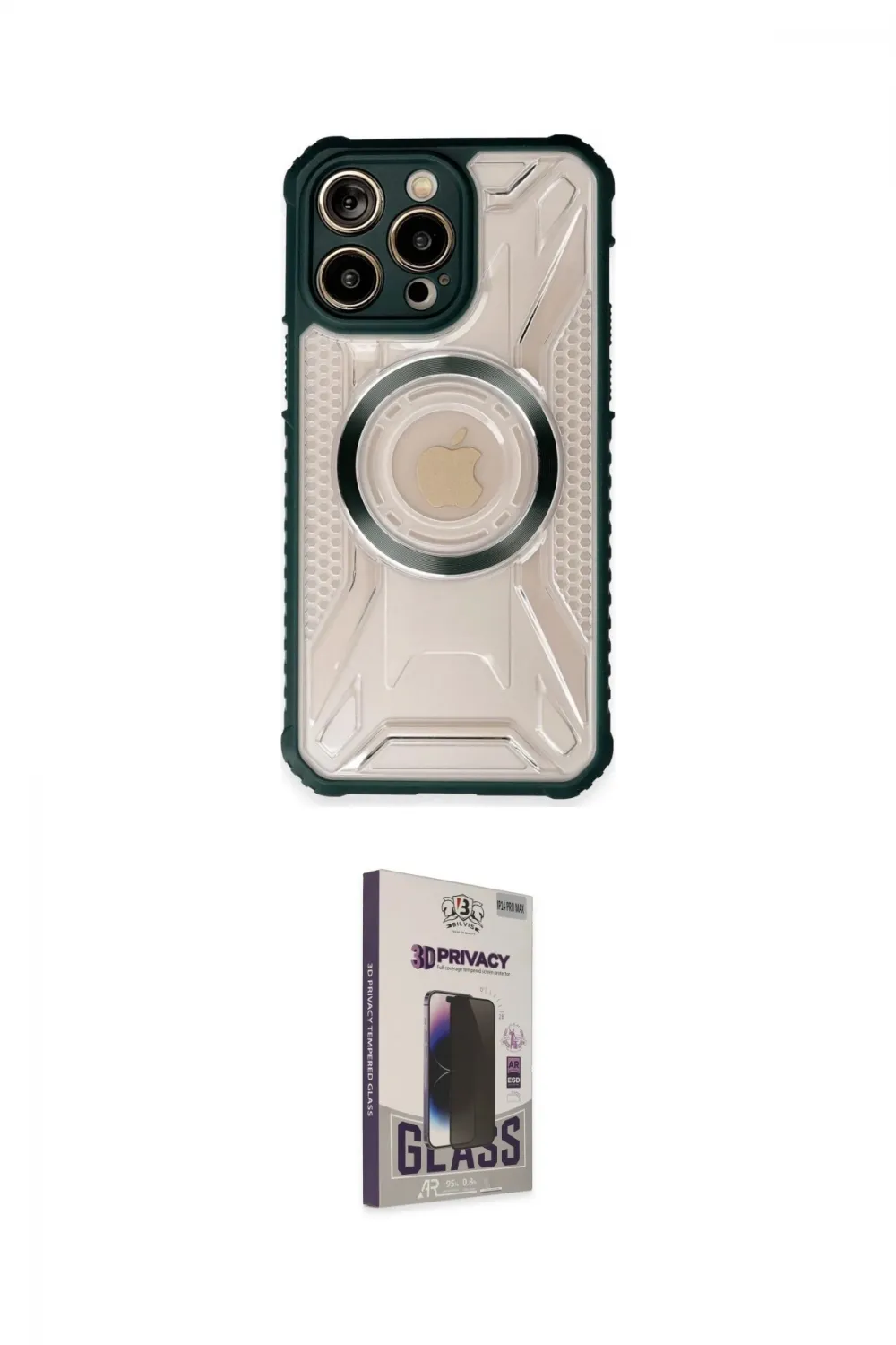 ieg™ iPhone 13 Pro Max Kılıf Kutup Modern - Siyah Bilvis Hayalet Cam Ekran Koruyucu