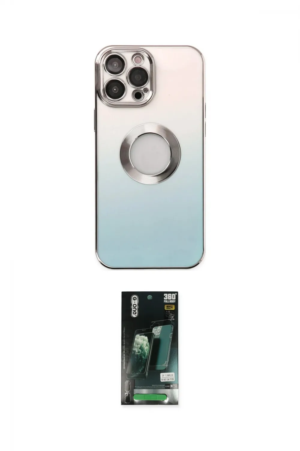 ieg™ iPhone 13 Pro Max Kılıf Kutup Yansıma Özel Seri - Şeffaf 360 Full Body Arka Koruyucu