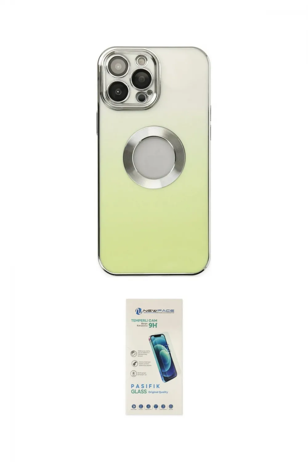 ieg™ iPhone 13 Pro Max Kılıf Kutup Yansıma Özel Seri - Şeffaf Pasifik Cam Ekran Koruyucu