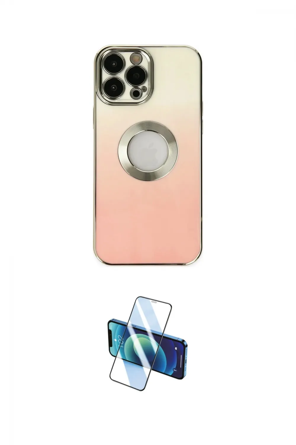 ieg™ iPhone 13 Pro Max Kılıf Kutup Yansıma Özel Seri - Siyah 3D Antistatik Cam Ekran Koruyucu