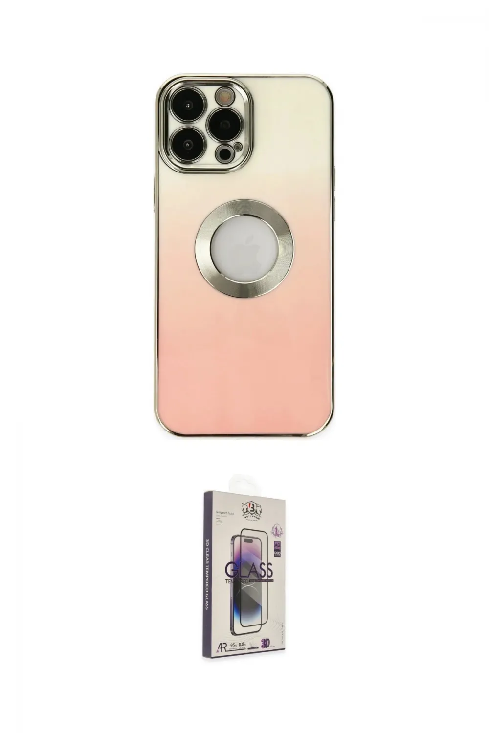 ieg™ iPhone 13 Pro Max Kılıf Kutup Yansıma Özel Seri - Siyah Bilvis 3D Cam Ekran Koruyucu