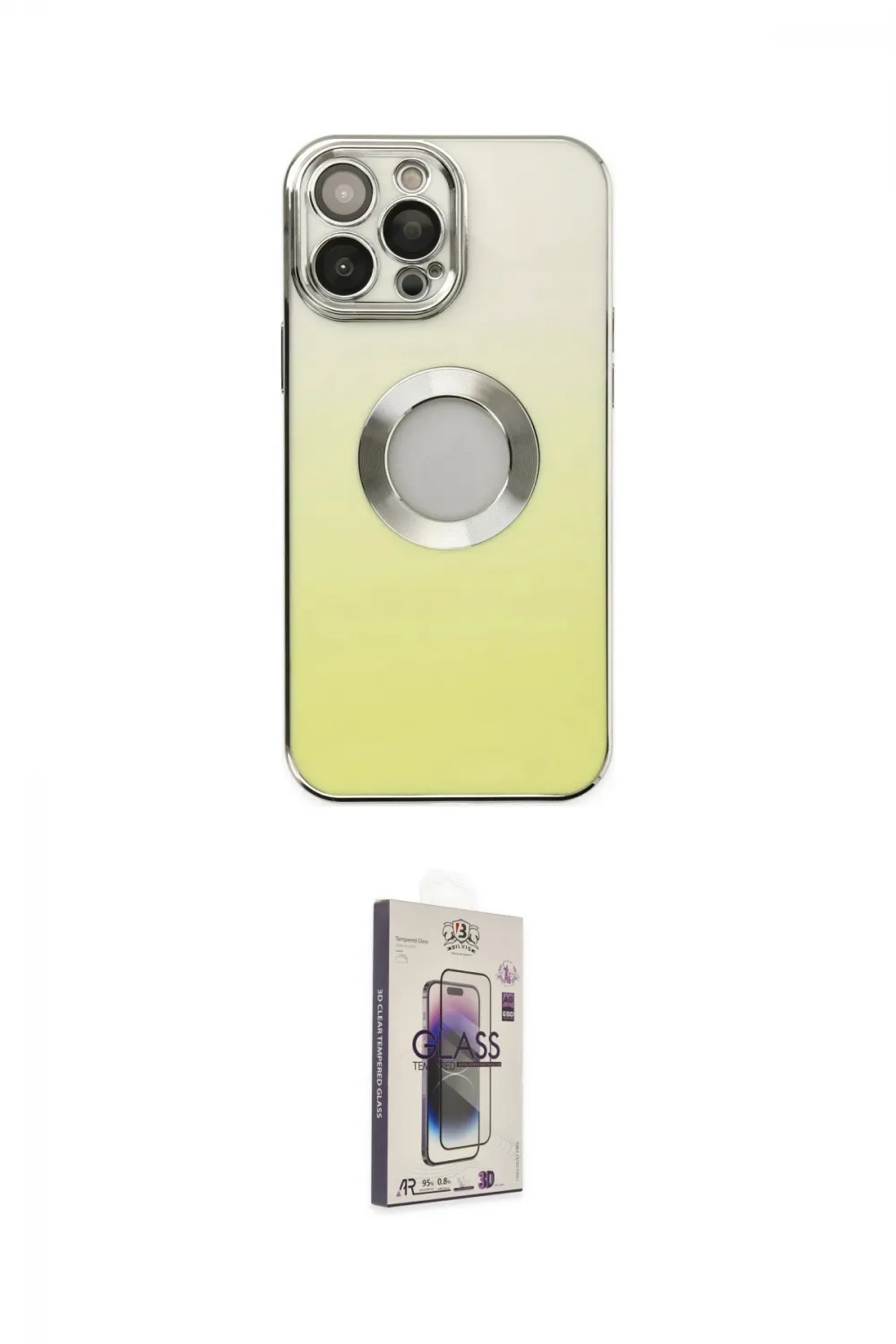 ieg™ iPhone 13 Pro Max Kılıf Kutup Yansıma Özel Seri - Siyah Bilvis 3D Cam Ekran Koruyucu