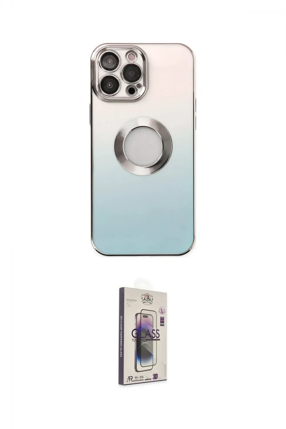 ieg™ iPhone 13 Pro Max Kılıf Kutup Yansıma Özel Seri - Siyah Bilvis 3D Cam Ekran Koruyucu