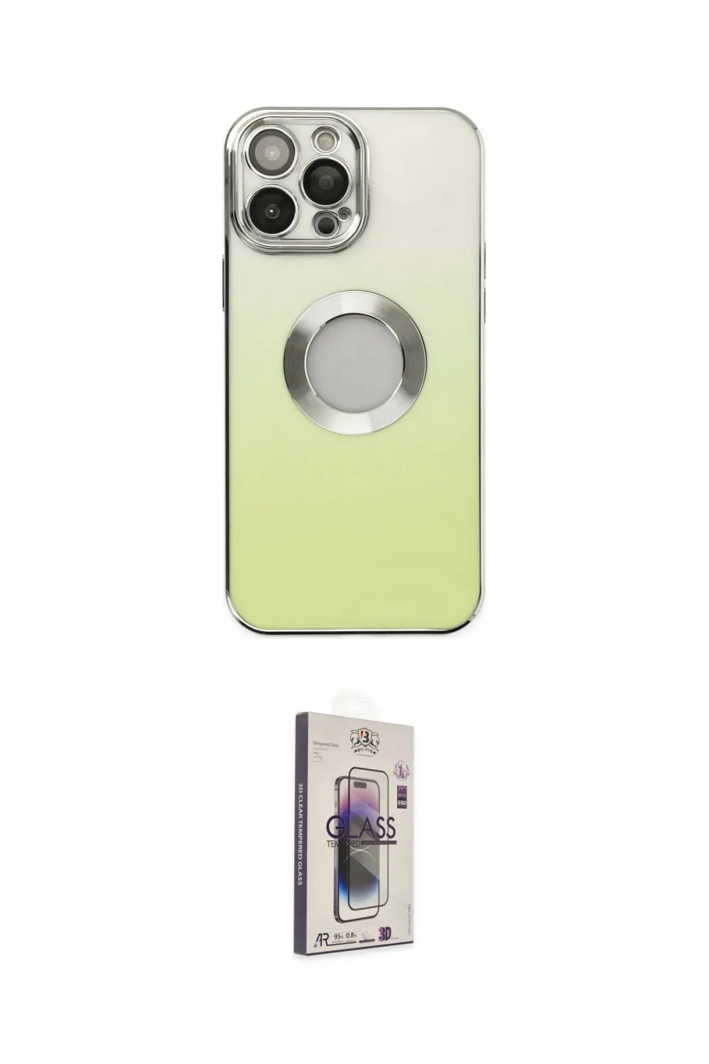 ieg™ iPhone 13 Pro Max Kılıf Kutup Yansıma Özel Seri - Siyah Bilvis 3D Cam Ekran Koruyucu