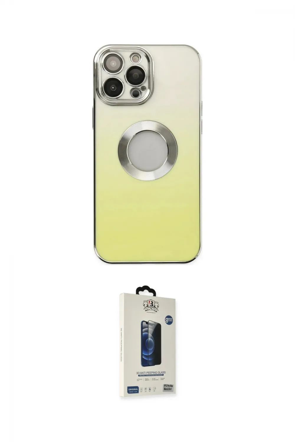 ieg™ iPhone 13 Pro Max Kılıf Kutup Yansıma Özel Seri - Siyah Bilvis Hayalet Cam Ekran Koruyucu