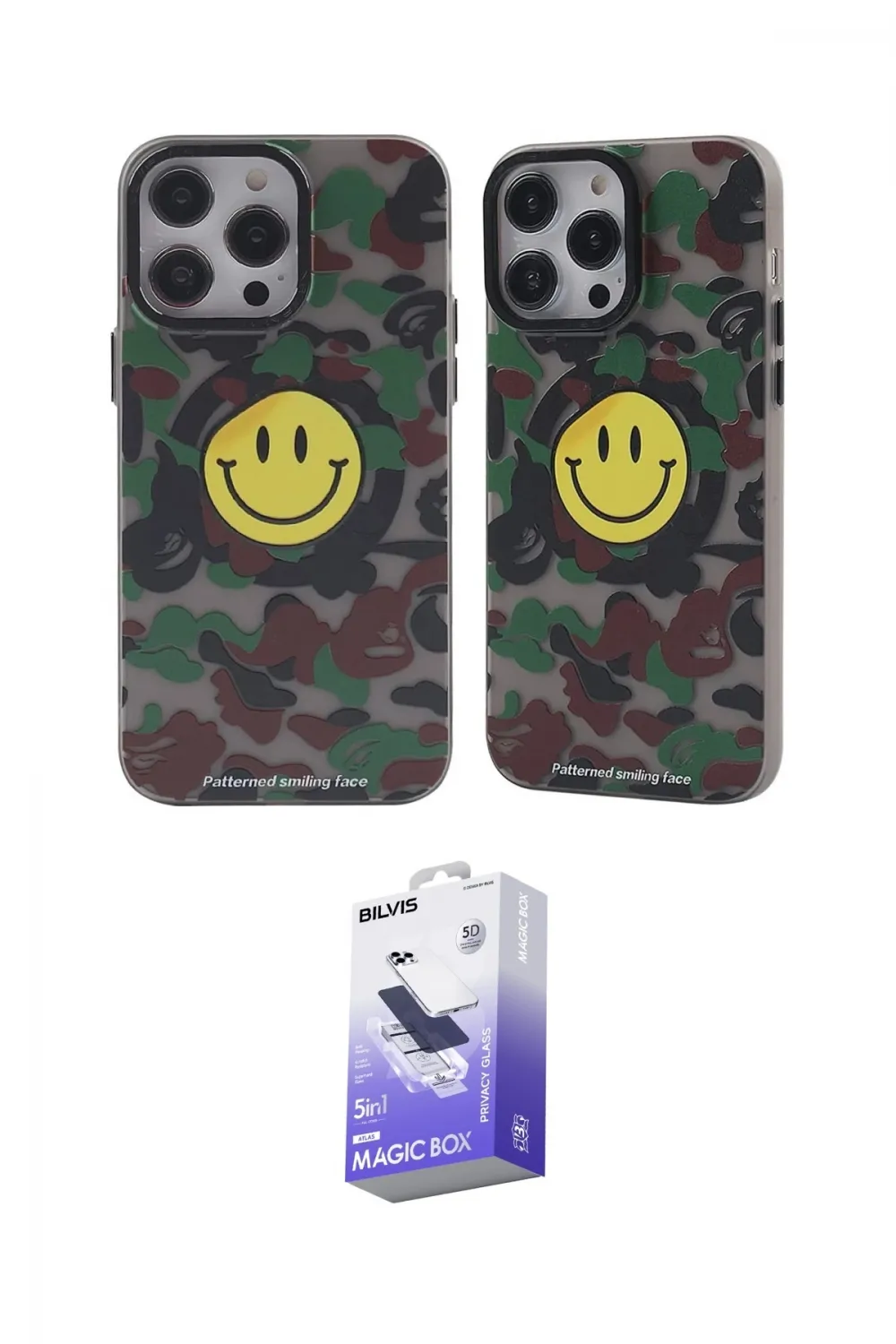 ieg™ iPhone 13 Pro Max Kılıf Nova Doku Koleksiyonu - Siyah Bilvis 5in1 5D Magic Hayalet Cam Ekran Koruyucu