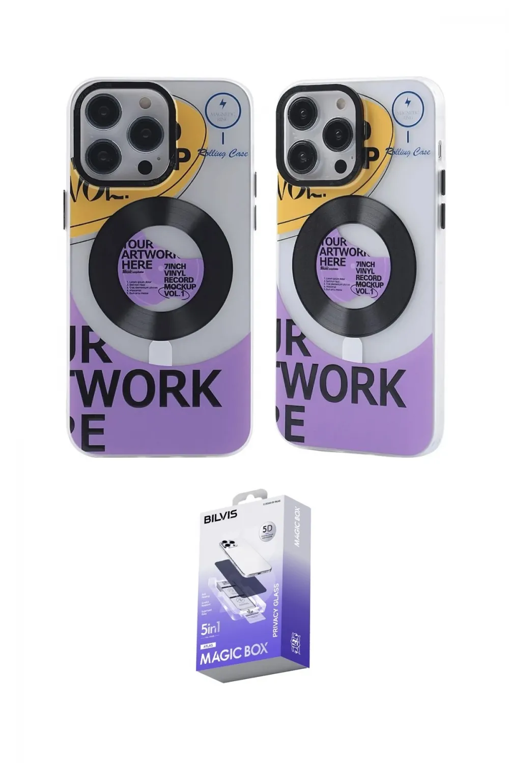 ieg™ iPhone 13 Pro Max Kılıf Nova Doku Koleksiyonu - Siyah Bilvis 5in1 5D Magic Hayalet Cam Ekran Koruyucu