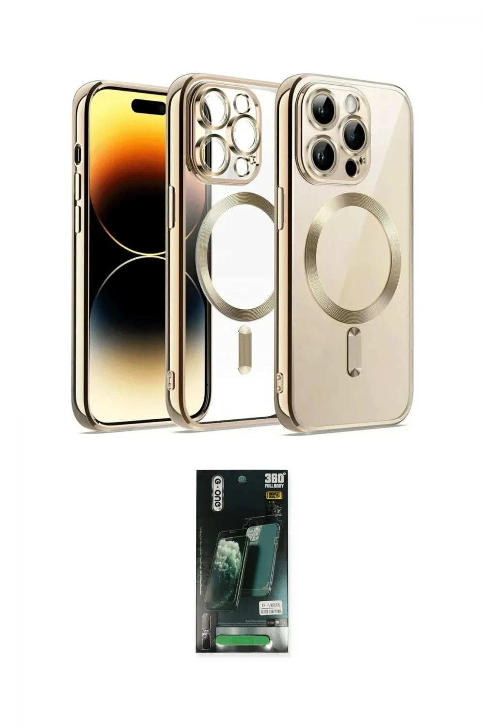ieg™ iPhone 13 Pro Max Kılıf Nova Işık Özel Seri - Şeffaf 360 Full Body Arka Koruyucu