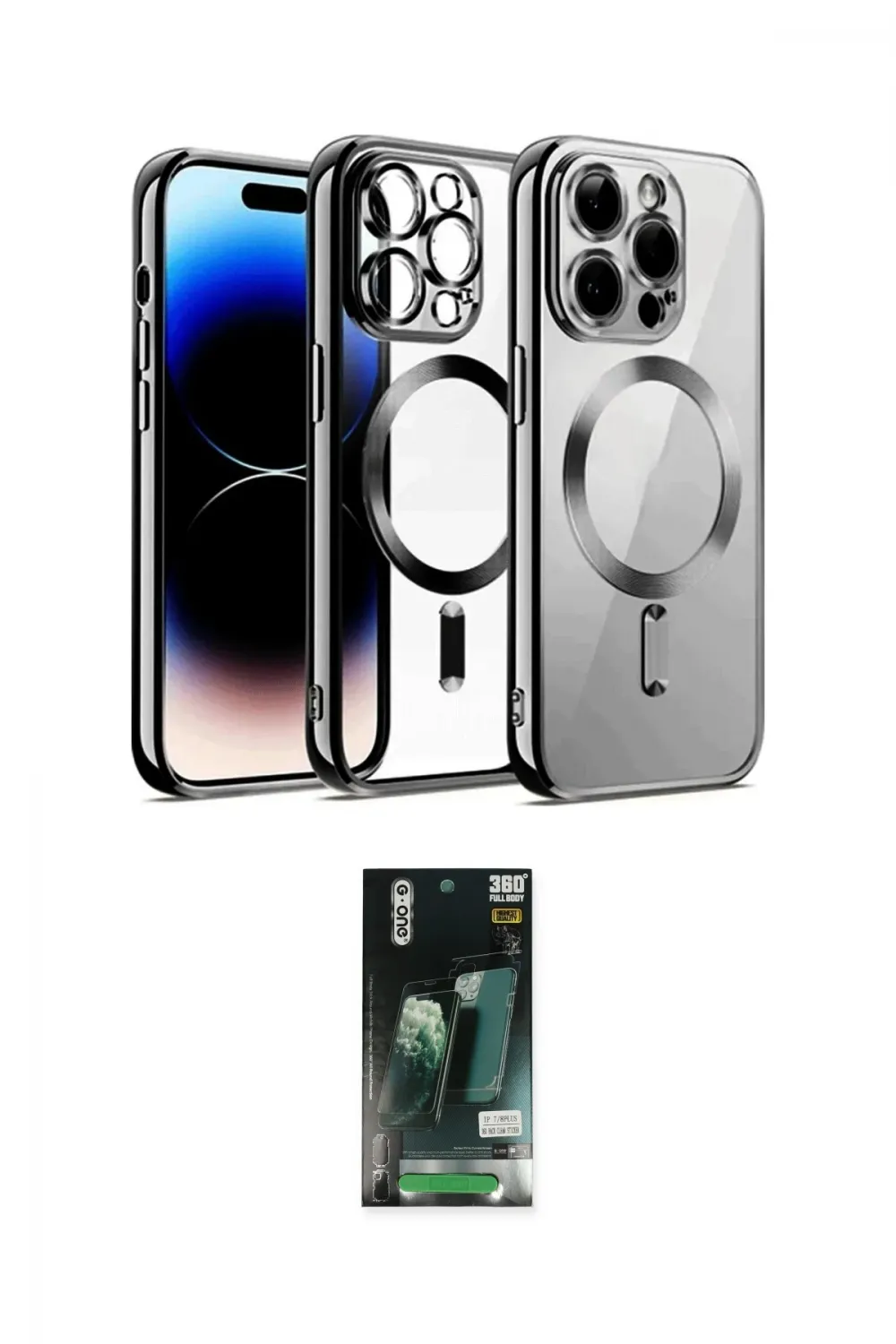 ieg™ iPhone 13 Pro Max Kılıf Nova Işık Özel Seri - Şeffaf 360 Full Body Arka Koruyucu