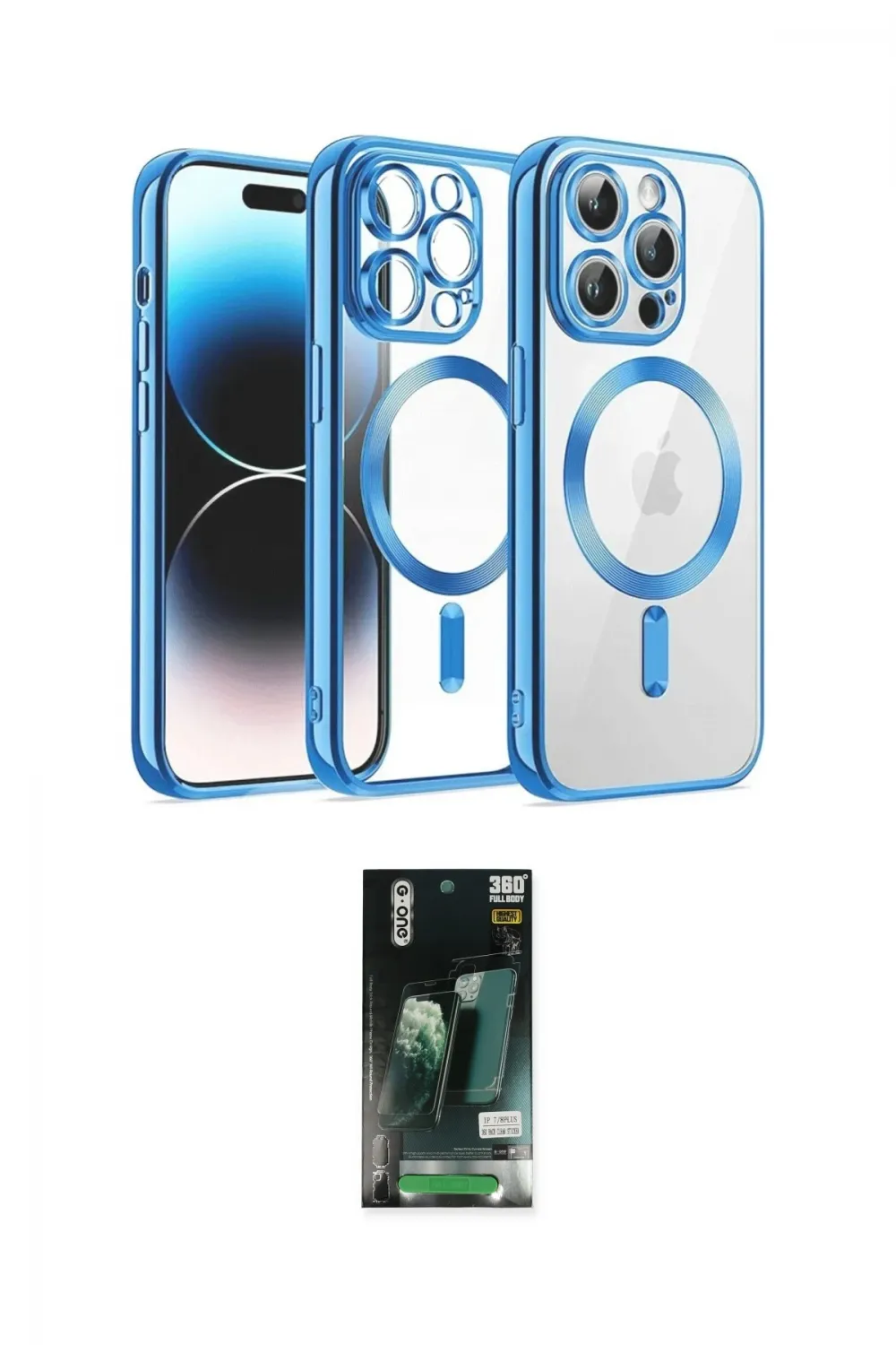ieg™ iPhone 13 Pro Max Kılıf Nova Işık Özel Seri - Şeffaf 360 Full Body Arka Koruyucu