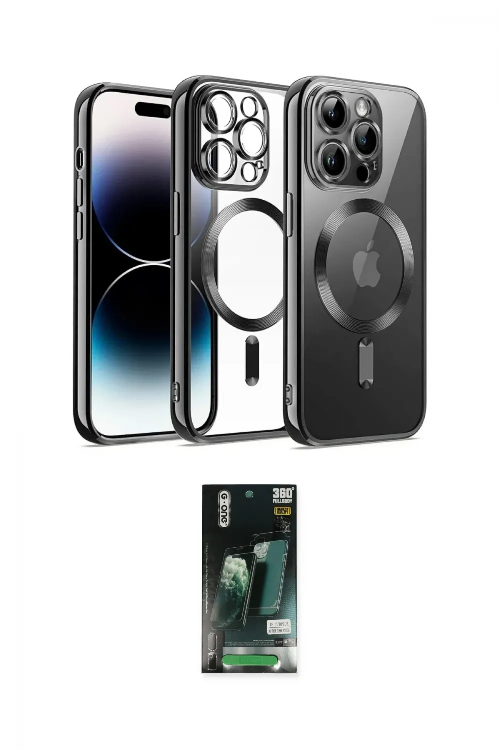 ieg™ iPhone 13 Pro Max Kılıf Nova Işık Özel Seri - Şeffaf 360 Full Body Arka Koruyucu