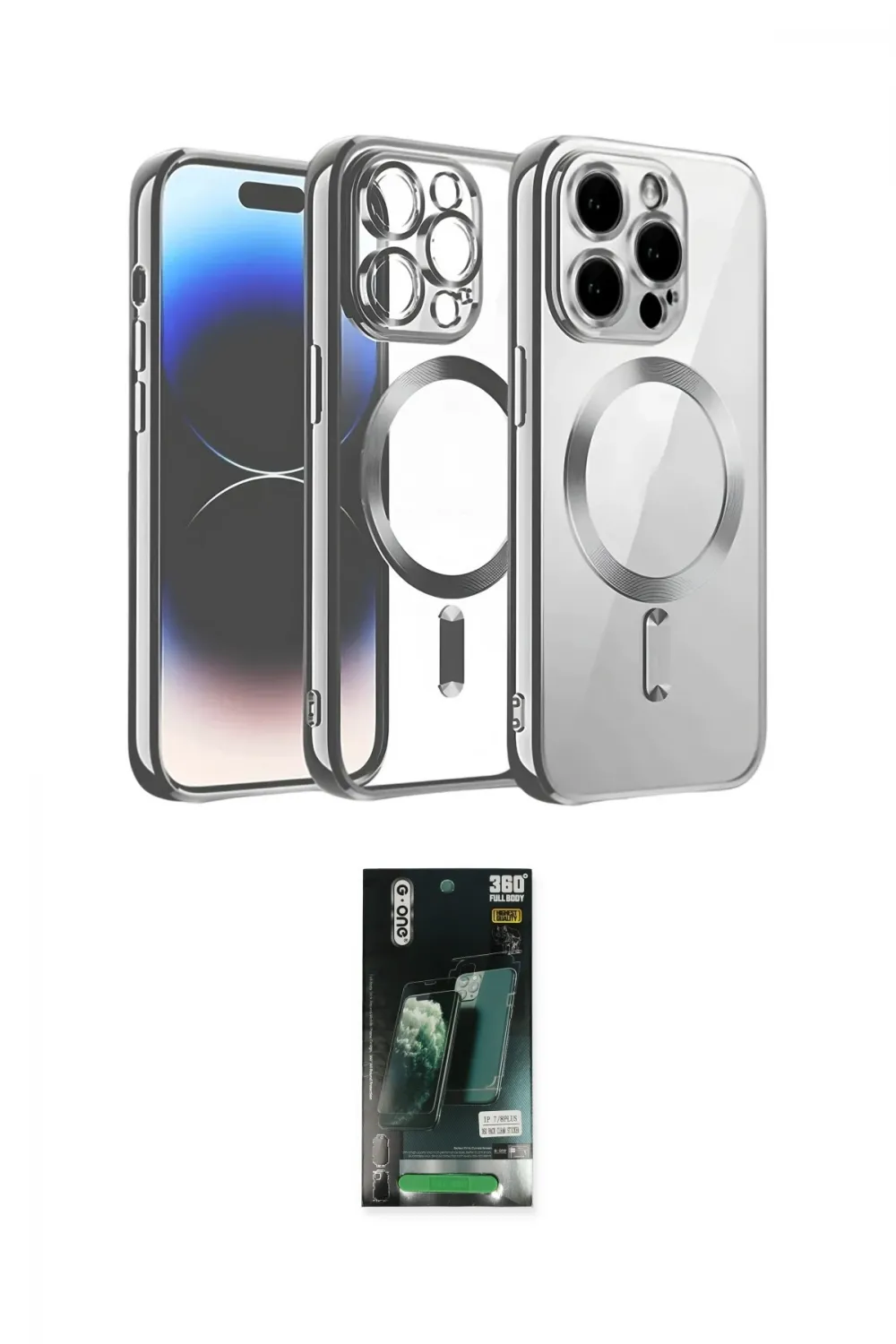 ieg™ iPhone 13 Pro Max Kılıf Nova Işık Özel Seri - Şeffaf 360 Full Body Arka Koruyucu