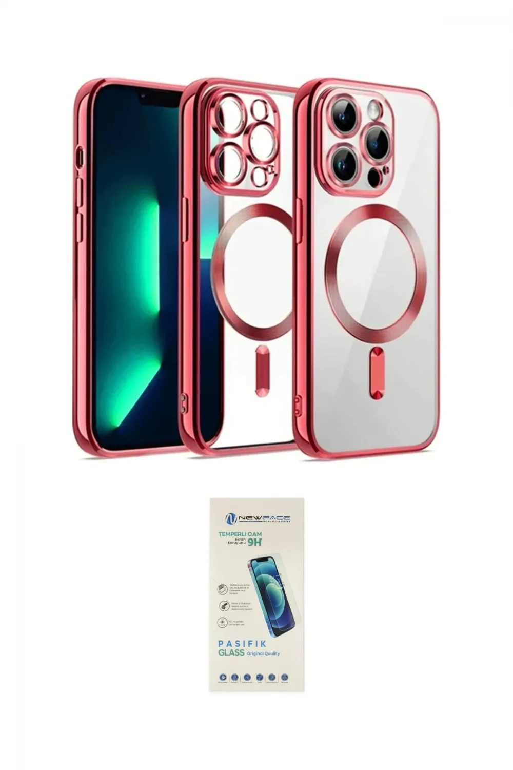 ieg™ iPhone 13 Pro Max Kılıf Nova Işık Özel Seri - Şeffaf Pasifik Cam Ekran Koruyucu