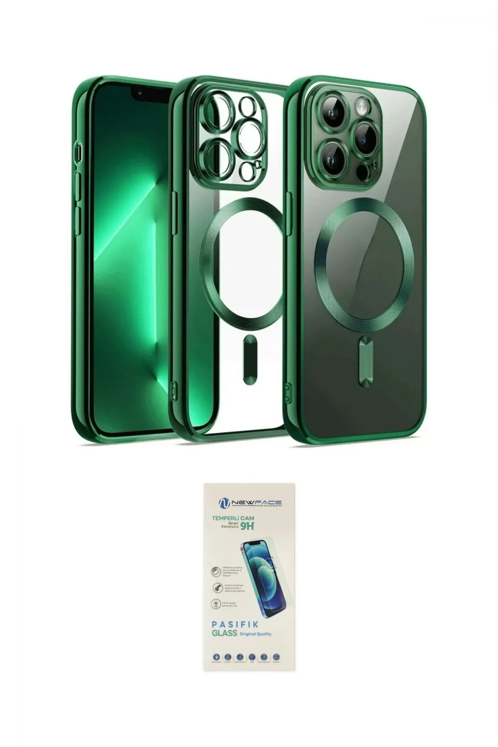 ieg™ iPhone 13 Pro Max Kılıf Nova Işık Özel Seri - Şeffaf Pasifik Cam Ekran Koruyucu